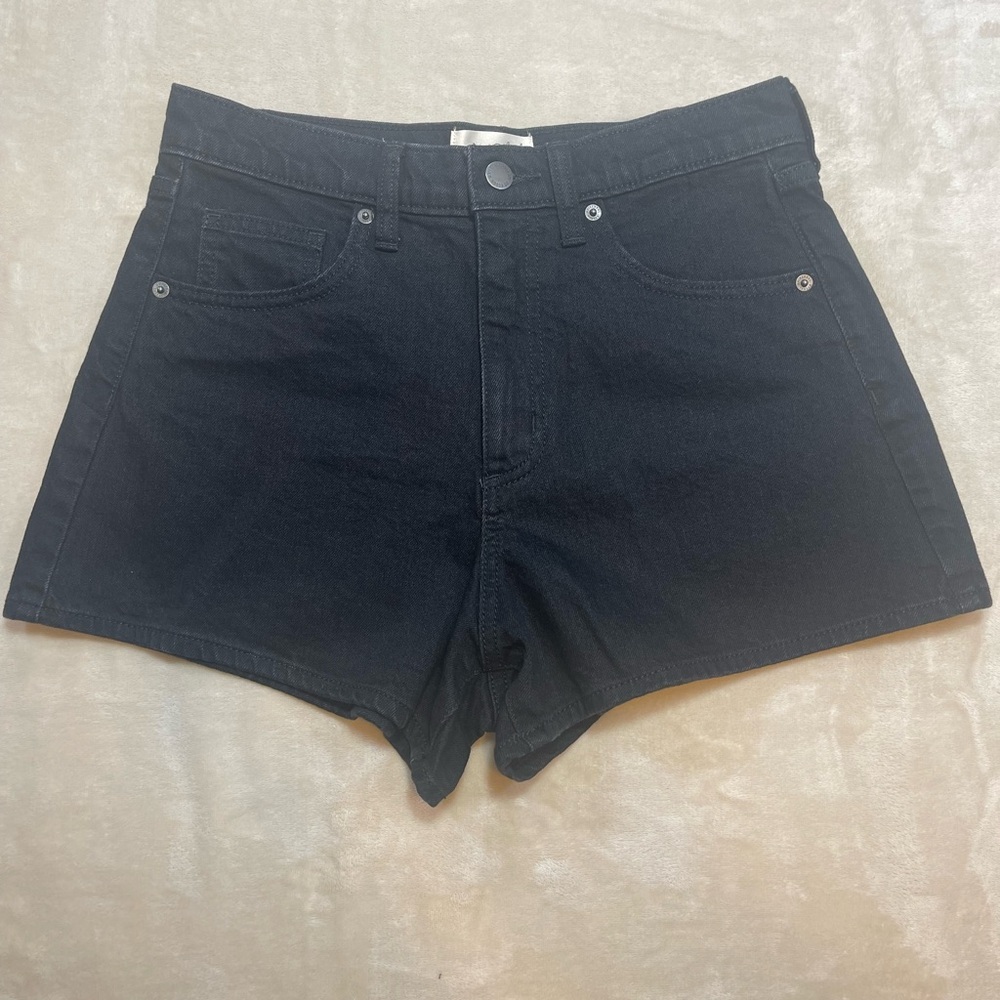 Universal Thread 90s Cutoff Shorts Black High Rise Stretch Denim Women’s Size 6
